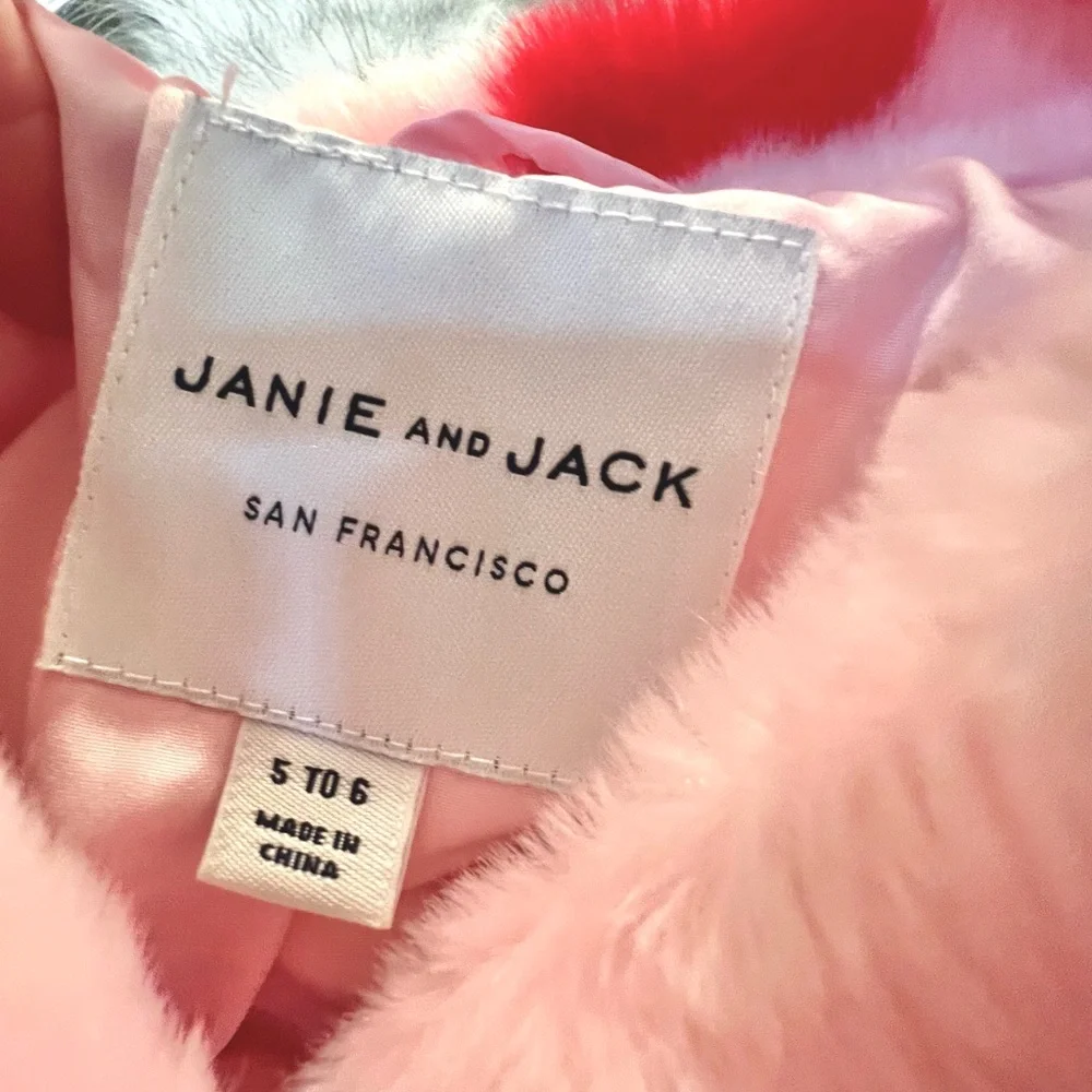 Janie and Jack Heart Faux Fur Jacket - Girls 5-6 - Picture 5 of 7